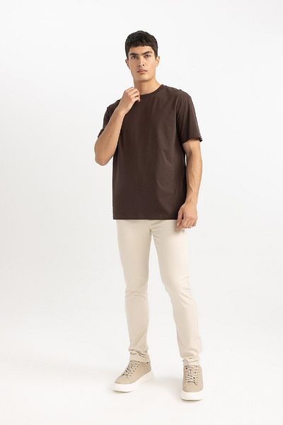 DeFacto Παντελόνι Gabardine Chino Canvas Slim Fit Slim Fit με τσέπες στο πόδι B2089ax24sp
