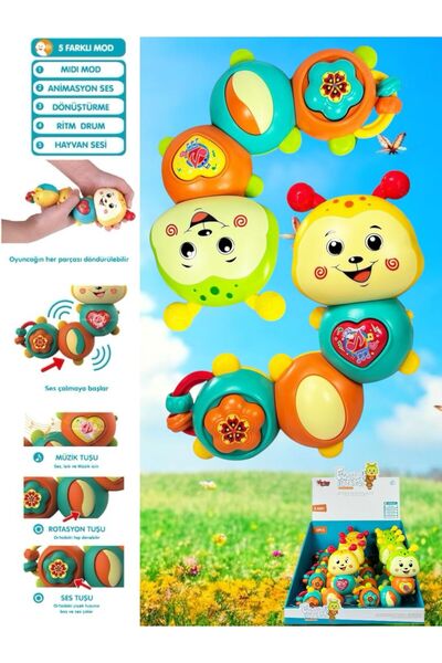 BYCEGU 89759 Işıklı ve Müzikli Tırtıl Bebek Piyanosu bir adettir