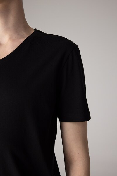 DeFacto Μπλουζάκι με κοντό μανίκι με λεπτή εφαρμογή με λαιμόκοψη V M7668az24sp