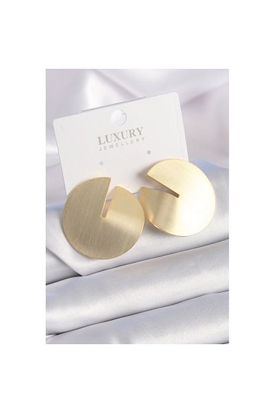 Skygo Brass Gold Color Circle Plate Model Women's Earrings - Tj-Bkp9525