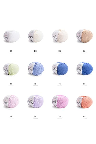 Yarnart Soft Textured Jeans 6-Piece Hand Knitting Thread Set, Baby Friendly Cardigan and Amigurumi
