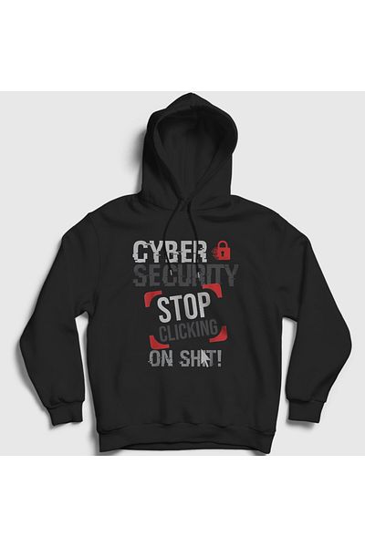 Presmono Φούτερ Unisex Μαύρο Capitu Shape Cyber ​​Security 529930 ττ