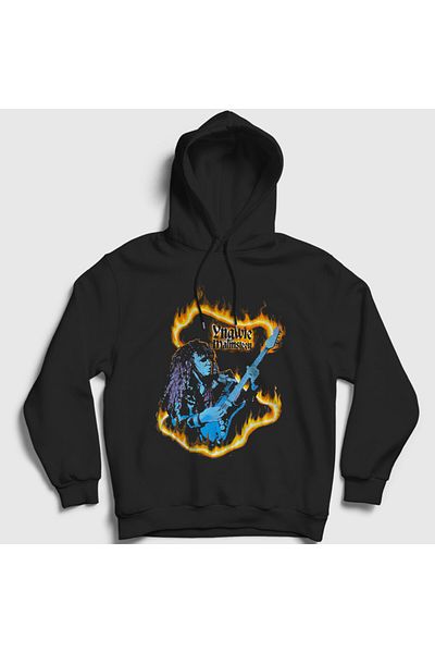 Presmono Δώρο Unisex Μαύρο Fire Guitarist Doorman φούτερ 527151 ττ