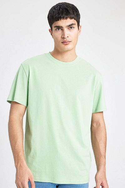 DeFacto Νέο κοντομάνικο μπλουζάκι Regular Fit Crew Neck 100% βαμβακερό - V7699AZ24SP