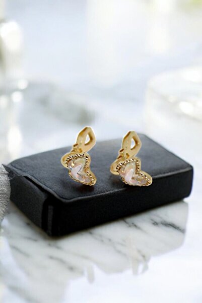 MakeWell Deliksiz Küpe Sıkıştırmalı Kelebek Kalp Fiyonk Gökkuşağı Tasarımlı Çocuklar Için Sıkıştırmalı Küpe