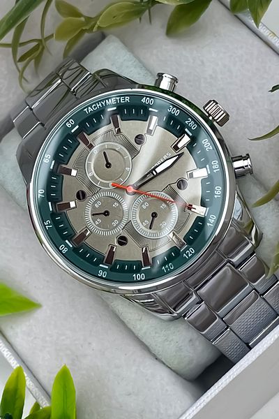 S.POLO New Season Model Silver Color Green Dial Men's Wristwatch with Bracelet Gift