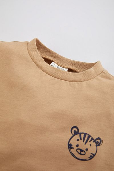DeFacto Baby Boy Crew Neck Tiger Printed Basic Short Sleeve T-Shirt B7008A524Sm