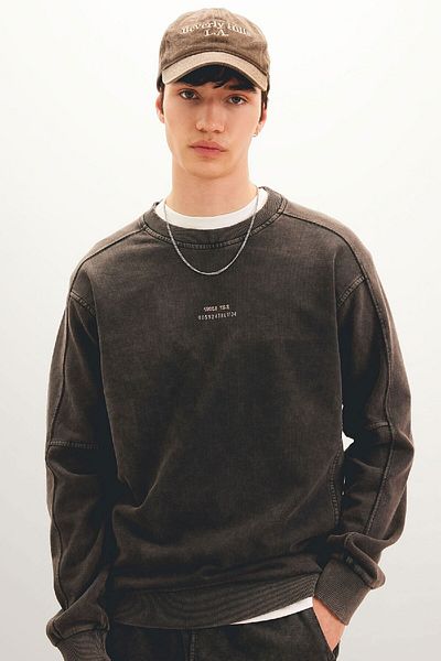 DeFacto Regular Fit Crew Neck Printed Washed Pale Effect Φούτερ B5913ax24sp