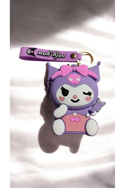 SHOPNEST Cute Kuromi Silicone Small Coin Purse, Kuromi Silicone Keychain, Purse Ornament