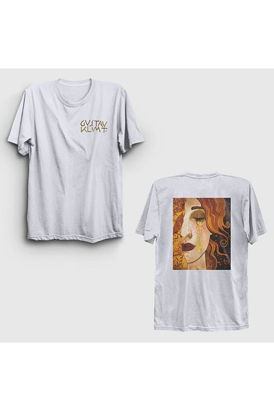 Presmono Μπλουζάκι Unisex Λευκό Freya Gustav Klimt με στάμπα στην πλάτη 527291 ττ