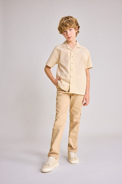 DeFacto Μπλουζάκι Boy's Polo Neck Seersucker Textured Oversize - Κοντό μανίκι B6620a824sm