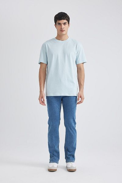 DeFacto Νέο κοντομάνικο μπλουζάκι Regular Fit Crew Neck 100% βαμβακερό - V7699AZ24SP