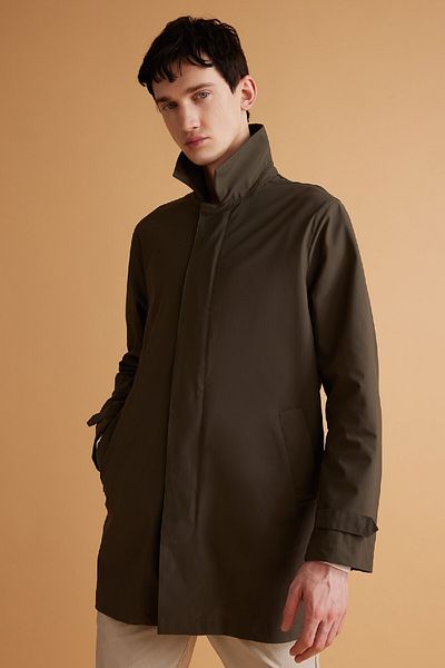 DeFacto Αδιάβροχο αντιανεμικό Slim Fit Parka - Polo Collar, με τσέπη με φερμουάρ B6305ax24sp