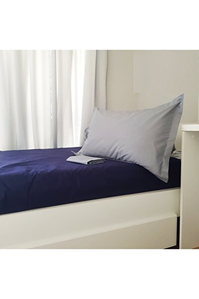 Kotonia Home 3-piece set Deco UNI Ranforce color, 220×240 cm and 2 pillowcases 50×70 cm, cotton, navy blue&gray