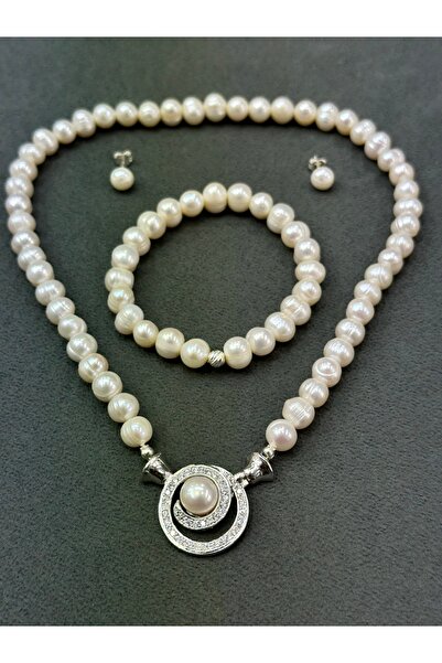 DURAN TAKI TASARIM Gümüş Doğal Inci Set