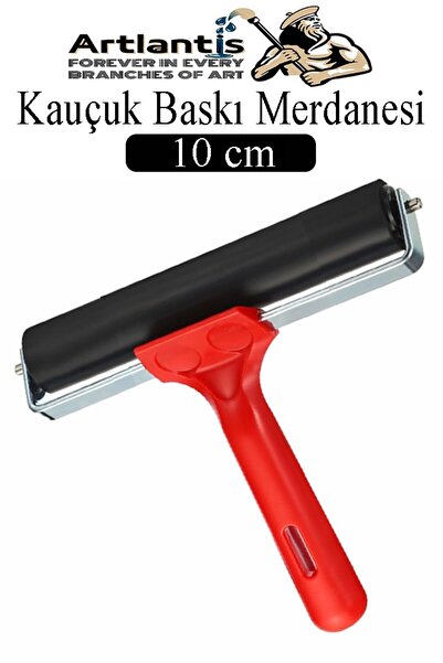 Artlantis Kauçuk Baskı Merdanesi 10 cm Metal 1 Adet Plastik Linol Baskı Merda...