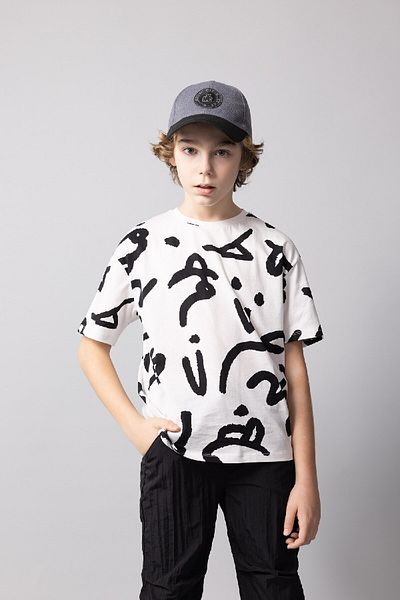 DeFacto Boy Oversize Wide Fit Crew Neck Print Short Sleeve T-Shirt B6431A824Sm
