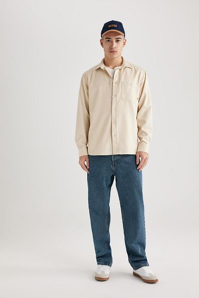 DeFacto Regular Fit Basic Plain Long Sleeve Shirt B3670Ax24Sp