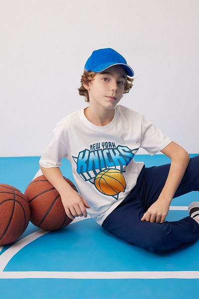 DeFacto Boys - New York Knicks Nba Oversize T-Shirt Crew Neck Short Sleeve B6821A824Sm