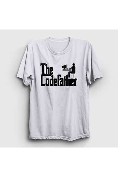 Presmono Unisex Λευκό T-Shirt The Codefather Software Developer Coder Hacker 530043 ττ