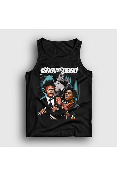 Presmono Unisex Black Poster Influencer Ishowspeed Tank Top 528838 Tt