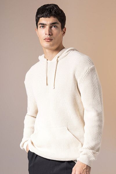 DeFacto Relax Fit Basic Plain Strickpullover mit Kapuze B8409ax23wn