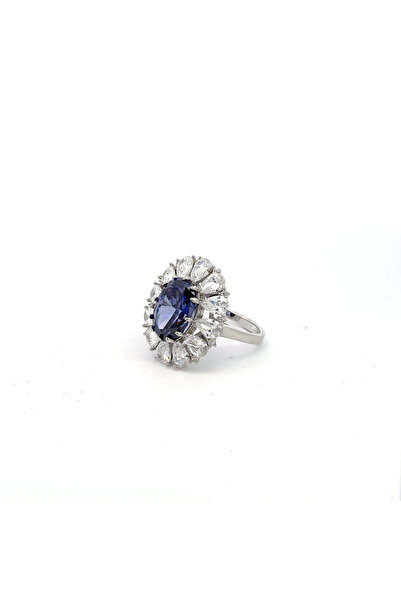 SÜKSE JEWELRY Vip Model İthal Safir Taşlı Gümüş Yüzük