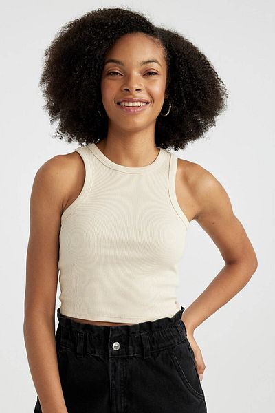 DeFacto Corduroy Camisole Halter Neck Undershirt - U0357az24sm