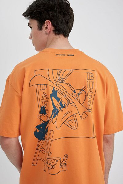 DeFacto Μπλουζάκι Looney Tunes Oversize Crew Neck Back Printed T-shirt - κοντομάνικο B8086ax24sm