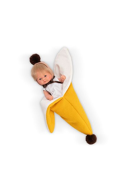 Asivil S.L. Papusa Bomboncin Cu Caciulita Si Paturica Banana 20cm