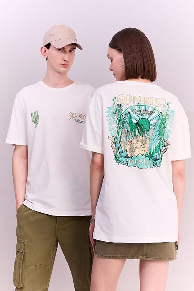 DeFacto Μπλουζάκι Comfort Fit Crew λαιμόκοψη με στάμπα κοντομάνικο T-shirt B8488ax24sm