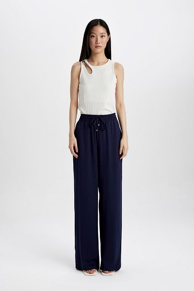 DeFacto Florida High Waist Wide Leg Belmando Basic Trousers with Pockets J8738Az24Sm