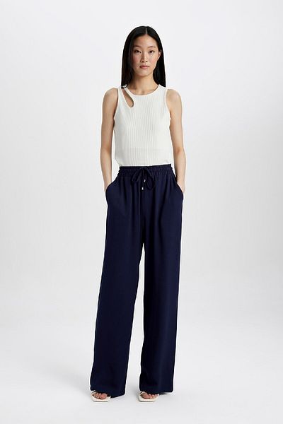 DeFacto Florida High Waist Wide Leg Belmando Basic Trousers with Pockets J8738Az24Sm