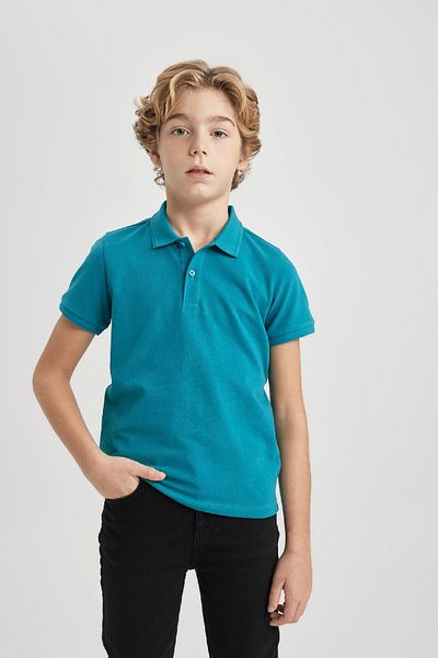 DeFacto Boy's Pike Short Sleeve Basic Plain Polo T-Shirt K1689A624Sm