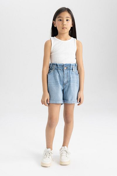 DeFacto Pantaloni scurti pentru fete Paperbag Jean B8113A824SM