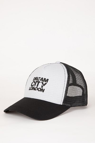 DeFacto Bedruckte Baseball-Basketballkappe aus Gabardine für Herren B8037AX24SM