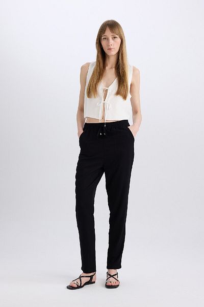 DeFacto Belmando Harem Fabric - Normal Waist Straight Leg Pants with Pockets L3164Az24Sm