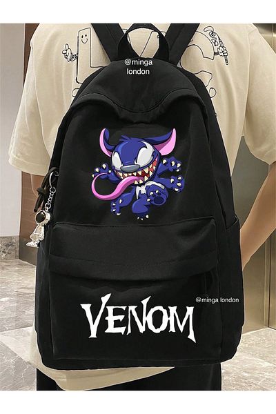 Minga London Minga London Black Venom Pearl Backpack with School and Tutorial Front Pocket