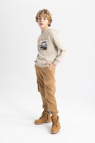 DeFacto Boy's Jogger Pants - Cargo Pocket, Waist Lace, Elastic Leg B6631A824Sp
