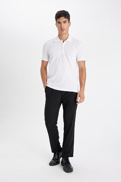 DeFacto Slim Fit Slim Fit κοντομάνικο βαμβακερό μοντάλ μείγμα Basic απλό μπλουζάκι πόλο M6609az24sp