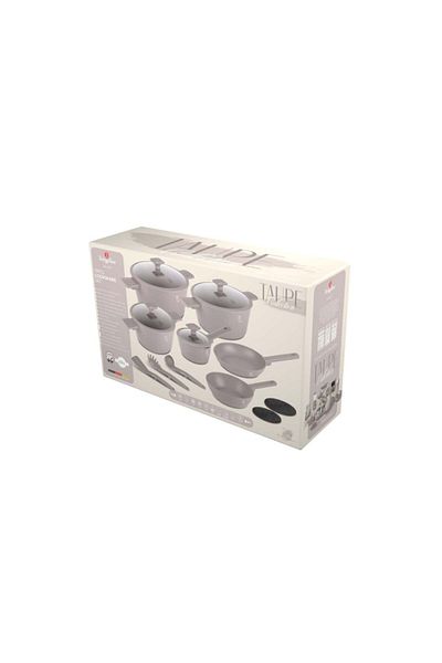 Berlinger Haus Pots And Pans Set 15 Pieces, Non-stick Taupe Collection Bh 8111