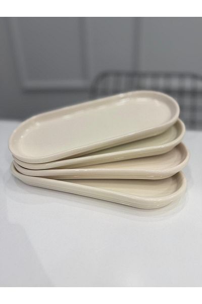 D&Y GAUDERY A Quality Service Plate Presentation Set 4-Piece Boat Plate 4-Piece Breakfast Plate