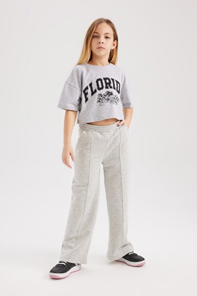 DeFacto Női gyermek Crop Crew nyakú 2 csomagos rövid ujjú póló B7795A8NS