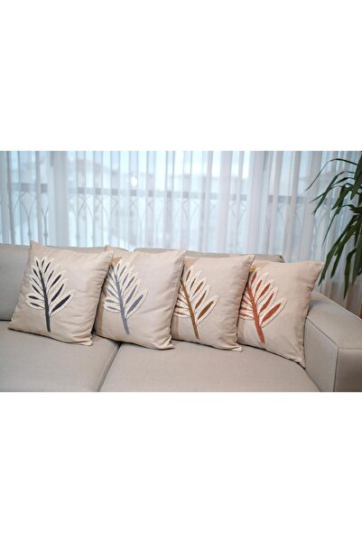 HomeSepet Панч вишитий льняний чохол для подушки з пальмовим візерунком (2 ШТУКИ)