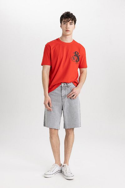 DeFacto Regular Fit Crew Neck Printed Short Sleeve T-Shirt B8479ax24sm