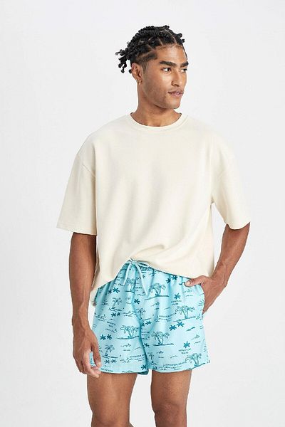 DeFacto Kurze gemusterte Mesh-Badeshorts - gefüttert, B7634AX24HS