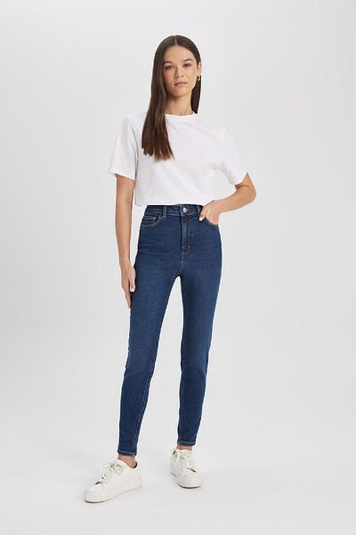 DeFacto Anna Skinny Fit, talie înaltă, pantaloni skinny picior lungi de jeans B6505ax24sp