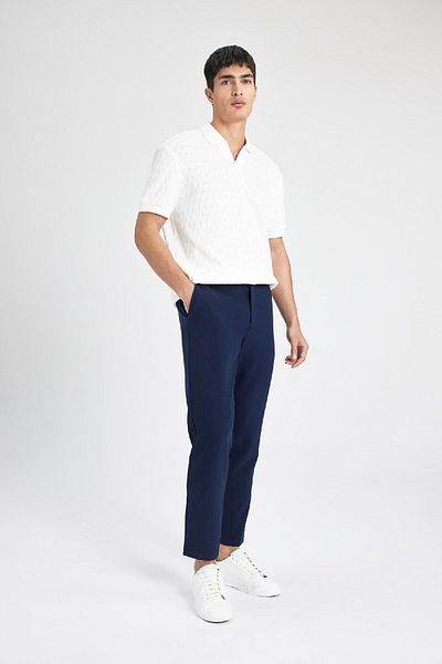 DeFacto Jogger Straight Leg Καλοκαιρινό υφασμάτινο παντελόνι που τεντώνεται σε όλες τις κατευθύνσεις B7520ax24sp