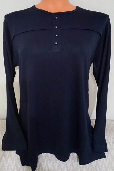 Anne Er giyim anne yazlık  penye bluz uzun kollu bisiklet yaka laci