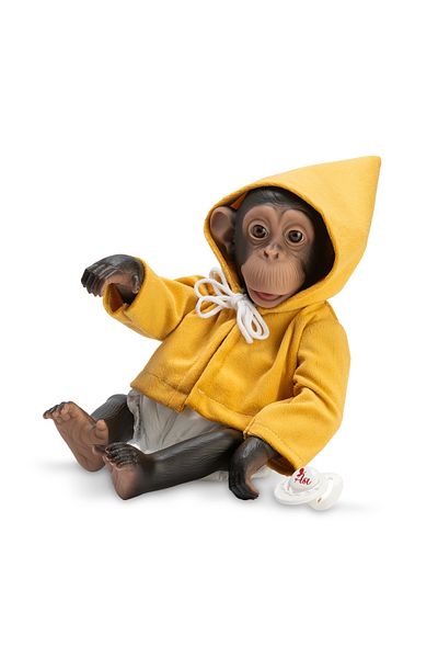 Asivil S.L. Reborn Monkey with Diaper, Yellow Hooded Outfit and Pacifier